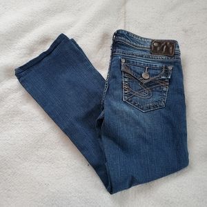 Silver Pioneer Boot Cut Jeans, Sz W29/L33